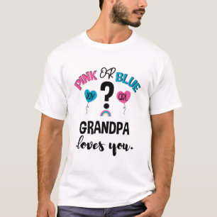 T-shirt Révélation du sexe du bébé Rose ou Bleu Grand-père