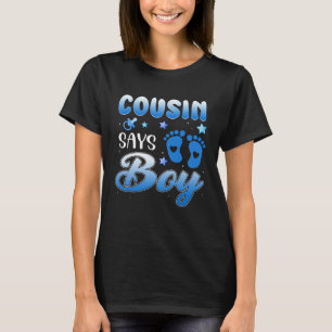 T-shirt Révélation du sexe Le cousin dit garçon bébé Fête