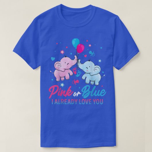 T-shirt Révéler le genre Eelphants de garçon ou de fille r (Design devant)