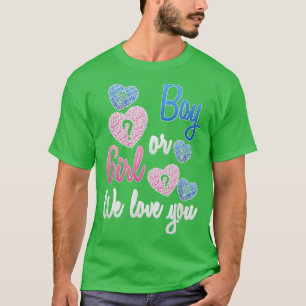 T-shirt Révéler le genre Garçon ou fille Nous vous aimons 