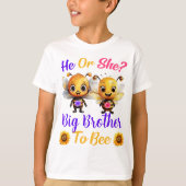 T-shirt Révéler le genre He She Big Brother to Bee Boys Wh (Devant)