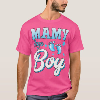 T-shirt Révéler le genre Mamy dit garçon jumelé famille bé
