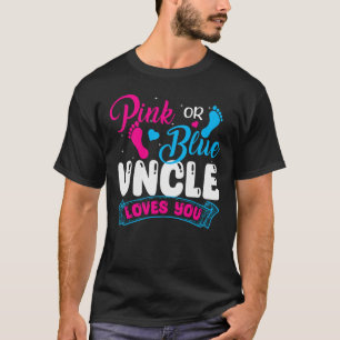 T-shirt Révéler le genre Oncle rose bleu oncle vous aime