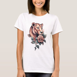 T-shirt Revendiqué par Beauty : Lioness et Rose Tee