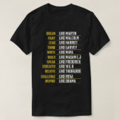 T-shirt Rêver Comme Martin Lutter Comme Malcolm (Design devant)