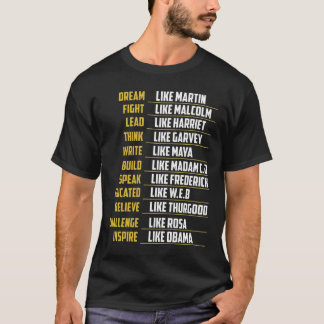 T-shirt Rêver Comme Martin Lutter Comme Malcolm