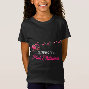 T-Shirt Rêver D'Un Joli Flamant rose De Noël Rose