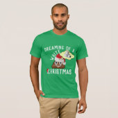 T-shirt Rêver d'un Noël blanc amusant Poop Emoji Tee (Devant entier)