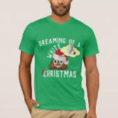 T-shirt Rêver d'un Noël blanc amusant Poop Emoji Tee (Devant)