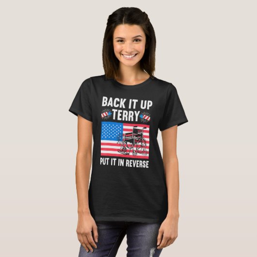 T-shirt Reverse Juillet 4 Fireworks Back It Up Terry Ameri (Devant entier)