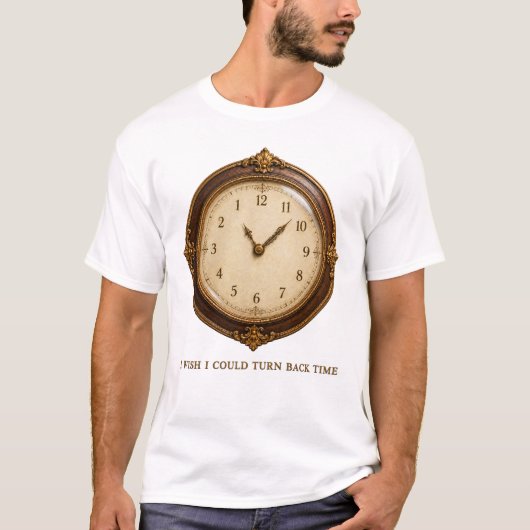T-shirt Reverse Time Nostalgia Clock (Devant)