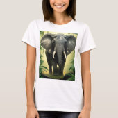 T-shirt Rêves de forêt - Tee d'éléphant pour filles (Devant)