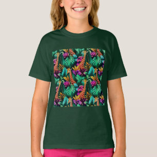 T-shirt Rêves de girafe de jungle motif de surface transpa