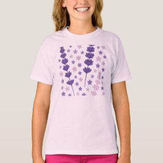 T-shirt Rêves de lavande - Élégant Pat Floral Purple & Ros