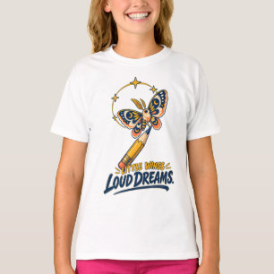 T-shirt Rêves de papillon de crayon d'étudiant créatif