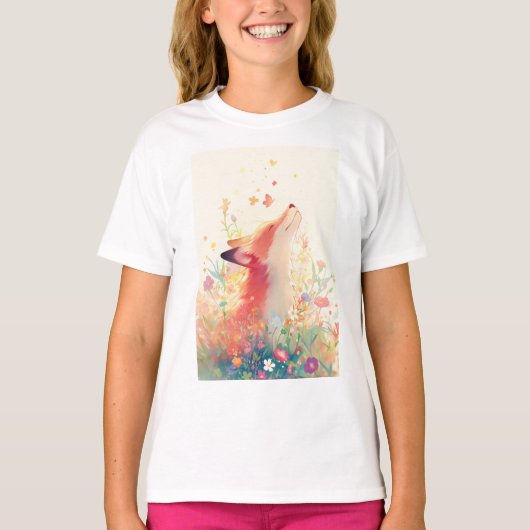 T-shirt Rêves de prairie du renard rouge (Devant)