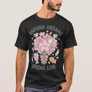 T-shirt Rêves de Sakura Amour de Printemps Kawaii Fleur de