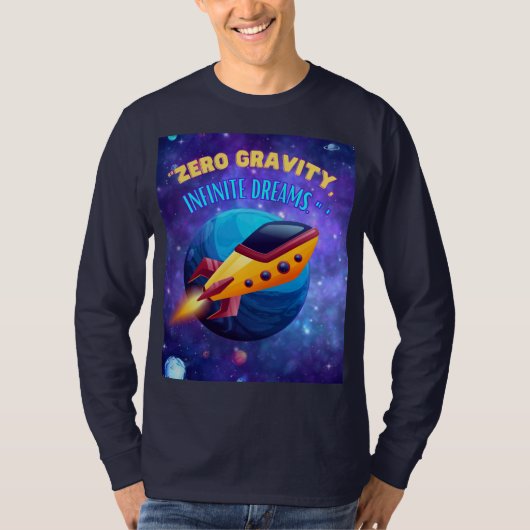 T-shirt rêves d'infini en gravité zéro , vaisseau spatial (Devant)