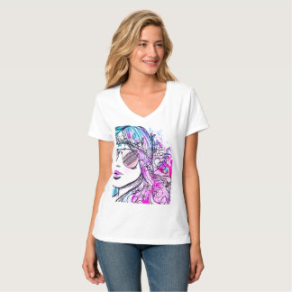 T-shirt Rêves floraux en teintes rétro