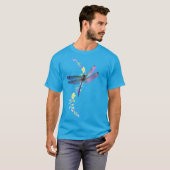 T-shirt Rêves Papillonnants : Libellule et Fleurs (Devant entier)