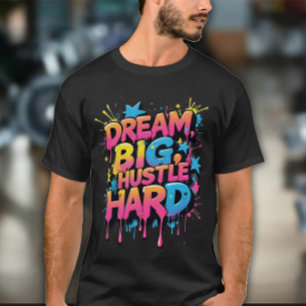 T-shirt Rêvez grand Travaillez dur Exercice pour hommes