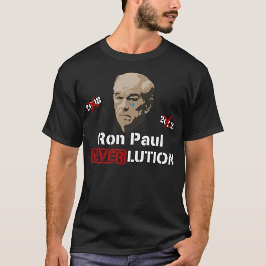 T-shirt Révolution Neverlution de Ron Paul 2012 (Devant)