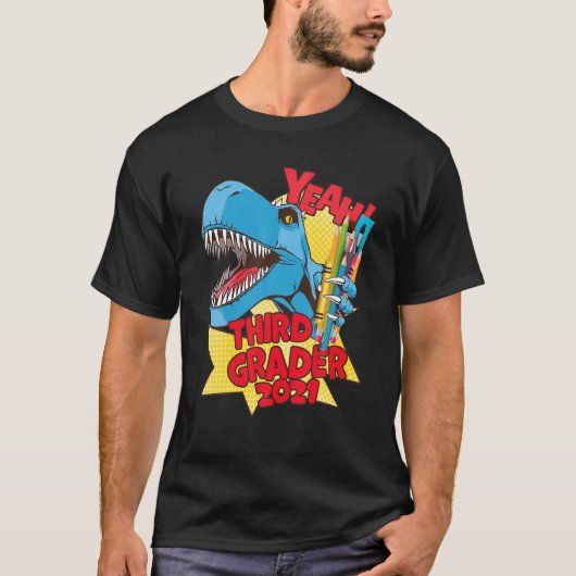 T-shirt Rex 3Rd Grader 2021 - 2Nd Grad Graduation - Third (Devant)