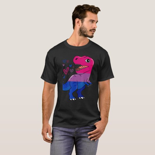 T-shirt Rex Dinosaur Bisexual Drapeau Bisexuality Pride Mo (Devant entier)
