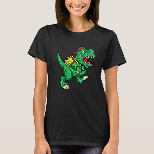 T-shirt Rex Dinosaur Halloween Retour À L'École Teac (Devant)