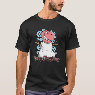 T-shirt Rex Dinosaur Snowman Joyeux Noël