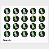 T-shirt Rex Funny TShirt TRex Dinosaur Pun Dark BG Ronde Sticker (Vel)