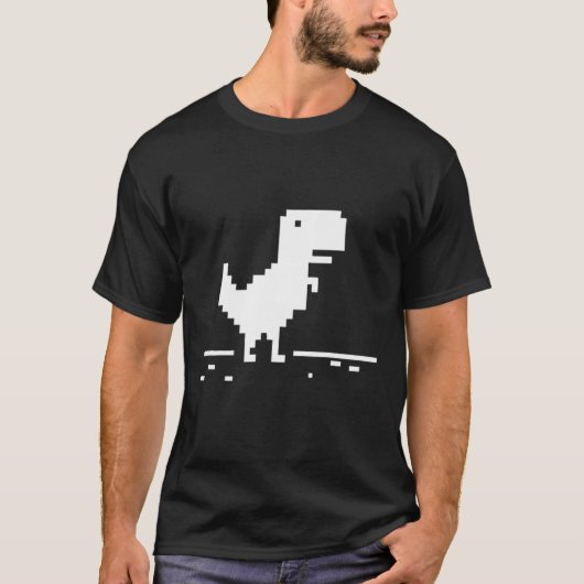 T-shirt Rex Geek Dinosaur Pixel Art Pas de connexion Inter (Devant)