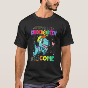 T-shirt Rex retour à l'école Attention Pre K me voilà 5