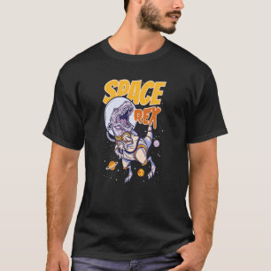 T-shirt Rex Spatiale Portant Un Casque Spatial Avec Planèt