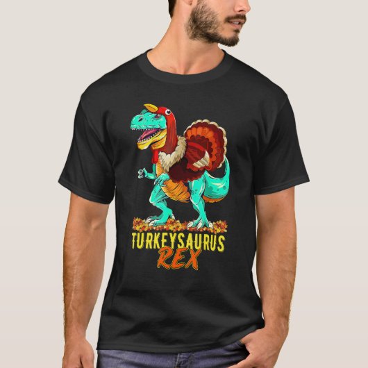 T-shirt Rex Turkeysaurus Rex Dino Turkey Toddler Boys Than (Devant)