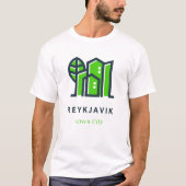 T-shirt Reykjavik Islande Ville verte durable (Devant)