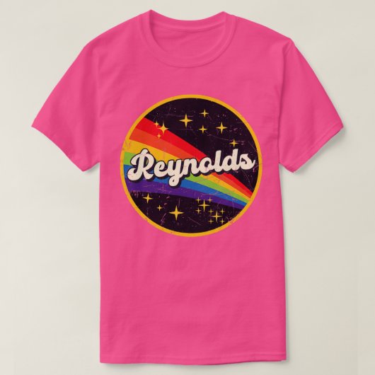 T-shirt Reynolds Arc-en-ciel dans l'espace GrungeStyle Vin (Design devant)