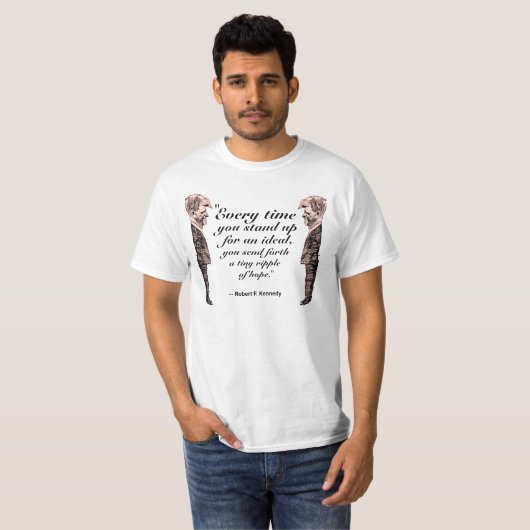 T-shirt RFK : Une ondulation d'espoir (Devant entier)