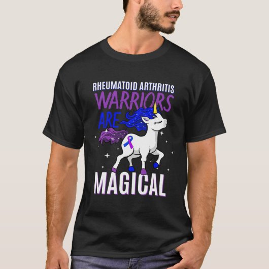 T-shirt Rheumatoid Arthritis Warrior Magical Unicorn Purpl (Devant)