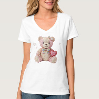 T-shirt Rhinestone Valentine Bear