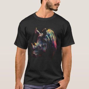 T-shirt Rhino Artwork animal coloré Rhino