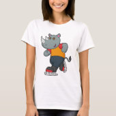 T-shirt Rhino at Ice skating with Ice skates (Devant)