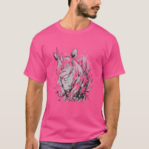 T-shirt Rhino Crise D'Afrique Animaux Rhino Horns Wil