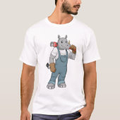T-shirt Rhino en Handyman avec Pince à pompe à eau (Devant)