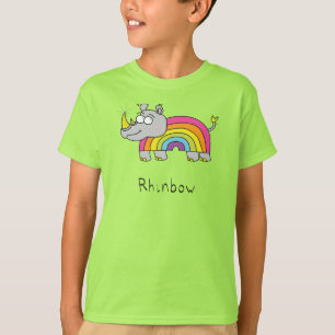 T-shirt Rhino Rainbow Funny Cute Kids Rhinoceros