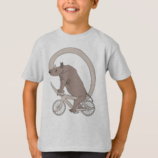 T-shirt Rhino Riding Avec Son Vélo À Corne