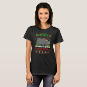 T-shirt Rhino Xmas Tree Lights Ugly Santa Rhino Christmas (Devant entier)
