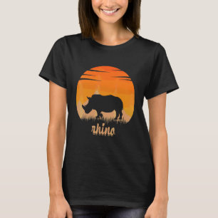 T-shirt Rhinocéros Animal Chaud Dans La Montagne Dans La N