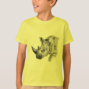 T-shirt rhinocéros blanc