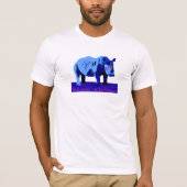 T-shirt Rhinocéros bleu avec des verres (Devant)